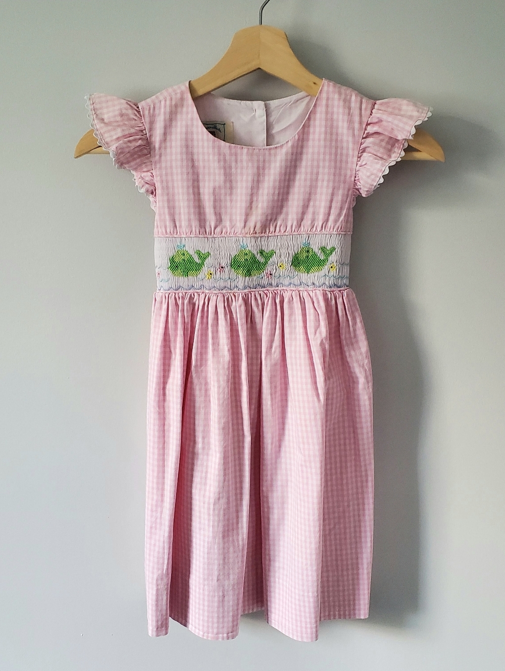 VTG Marmellata Girl's Smocked Pink & Whte Gingham Dress Sz 6x EUC Party Easter